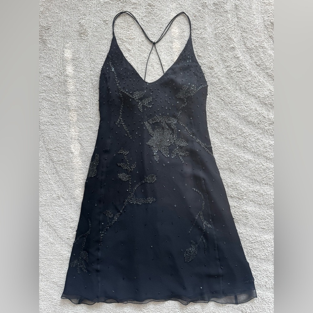 Armani Collezioni Black Sequin Beaded Dress - Picture 3 of 13